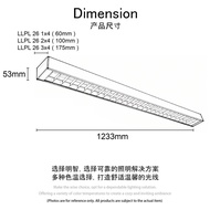 LLPL26 BK/WH LINEAR 1X4FT/2X4FT/3X4FT PENDANT LIGHT FITTING T8 TUBE ( GRILLE ) - LEDEON