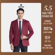 VEST, BLAZER ARISTINO ABZM080Z - BAO TIEN FLOWER COLLECTION COLOR BOOC DO 4 JACQUARD PATTERNS