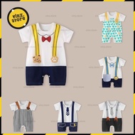 (0-18months) Newborn Romper Baby One Piece Baby Boy Short Sleeve Jumpsuit Formal Set