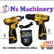 18V IMPACT DRIVER + 18V CORDLESS DRILL COMBO SET