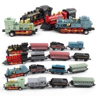 Diecast 1:60 Alloy Toy Car Vehicles Retro Steam Train Carrinho De Brinquedo Pull Back Model Train kids Toys Set For Boys Gifts