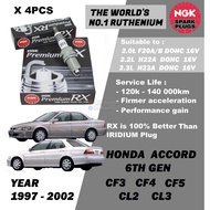 NGK Premium RX Spark Plug - Honda Accord CF3 CF4 CF5 CL2 CL3 2.0L F20A F20B 2.2L H22A 2.3L H23A DOHC