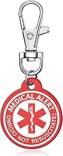 Medical Alert Circle ID Tag Key Ring Emergency Key Ring Medical Key Ring with Engraving Text Persona