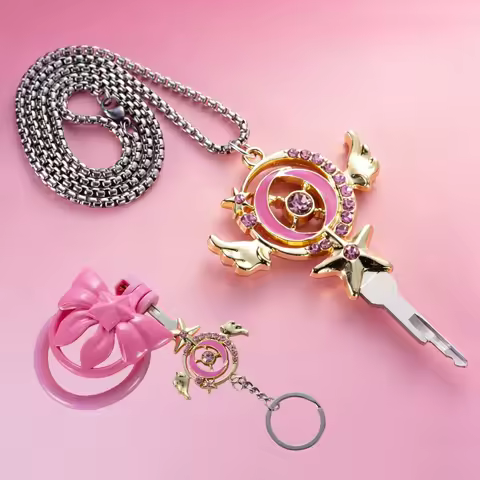 Wearable Chastity Belt Lock Key Necklace for Chastity Cage CB Lock Sissy Chastity Lock Magic Key SM 