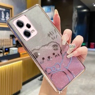 Casing Xiaomi Redmi 12 5G Redmi Note 12 Pro 5G Redmi Note 12 Pro Plus Redmi Note 12 Pro+ Bow Gradient Sparkling Pink Cute Bear Phone Case
