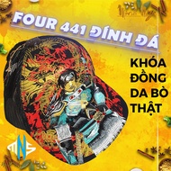 Mũ nón lưỡi trai ông địa Four 441 thêu triệu vân đính đá - Hàng cao cấp dùng được cho nam và nữ