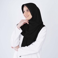 Elzatta Hijab Jilbab Kerudung Bergo Instan Bahan Jersey Spandex Polos Aksen Manik-Manik Zaria SW Pusti