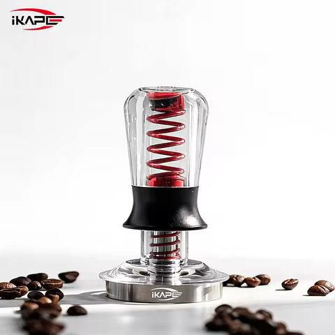 IKAPE V3 Espresso Tamper,Spring-loaded Transparent Coffee Tamper with Premium Stainless Steel Base,F
