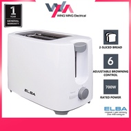 ELBA Bread Toaster ET-G2770(WH) 700W - 2-slice, White