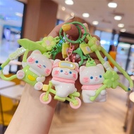 GANTUNGAN Cute 3D Cat Keychain | Cute Character Keychain with Accessories keychains keychain cat key