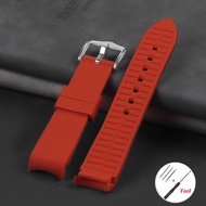 Silicone Watch Band Universal Elbow Arc Watch Belt for Casio Seiko Rubber Bracelet 18mm 19mm 20mm 21