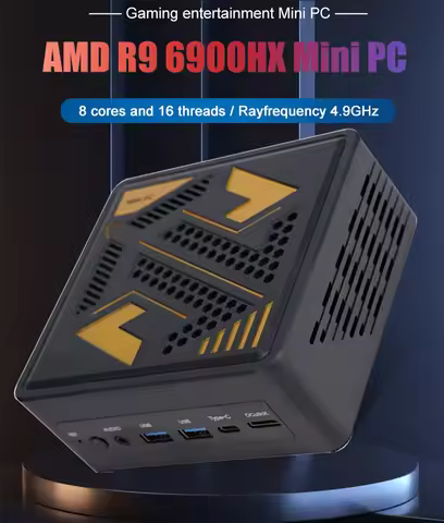 AMD Mini PC Gamer Ryzen 9 6900HX 7940HS 8845HS 2xDDR5 2xLAN 2.5G I226V NVMe USB4 Win11 Desktop Mini 