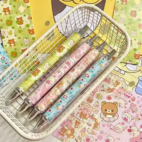 Super Cute Old-fashioned Bear Japanese Retro Pen Ins Press Pen for Students To Answer Questions and 