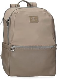 Christine Backpack for Laptops up to 12 Inches, Green, 25 x 36 x 10 cm, Polyester with Faux Leather 