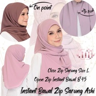 Bawal Instant Zip/Instant Sarung Zip Ashi/Bawal Instant Sarung/Bawal Zip Chiffon