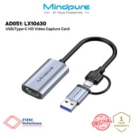 MINDPURE (AD051) – USB 3.0 Male / Type-C Male HD Video Capture Card