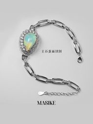 Elegant Natural Opal Fire Color Protein S925 Pure Silver Bracelet Luxury Minimalist Fine Y136 Maske 