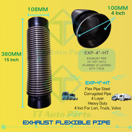 Paip Fleksibel Ekzos / Exhaust Flexible Pipe / Steel Corrugated Pipe (4 Inci x 15 Inci) FM10 12 FL10