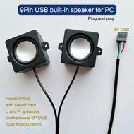 9Pin USB built-in speaker for PC 5Wx2 plug and play dual speakers with Volume adjustment