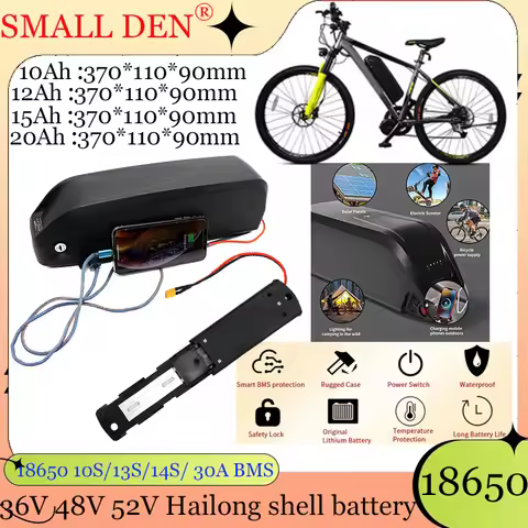 36V 48V 52V 10AH 12AH 15AH 20AH Hailong Shell Bafang BBS03 BBSHD Motor 18650 Rechargeable Battery fo