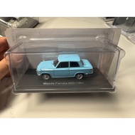 Japanese-Made Famous Car Series Mazda Familia 800 1964 Model, 1/43 Alloy Car Model, Light Blue Body,