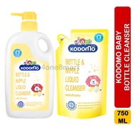 Kodomo Baby Bottle &amp; Nipple Cleanser Natural Ingredients Gentle Cleaning Anti-Bacterial Refill/Bottle, 600ml - 750ml