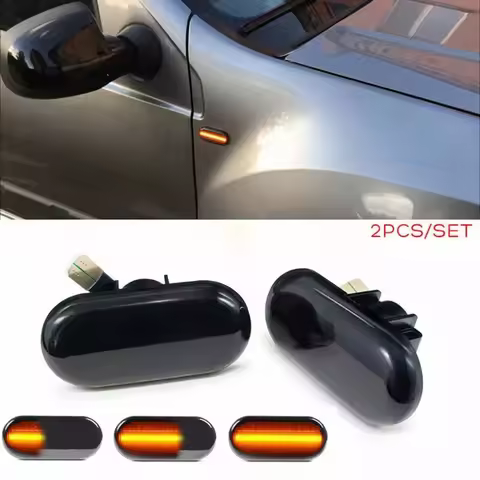 2pcs Dynamic Turn Signal Side Indicator LED Marker Sequential Flashing Light For Renault Clio Kangoo
