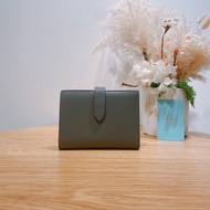 Celine 思琳灰色粒面牛皮革細長飾帶錢包 Strap Wallet Medium New Logo Taupe