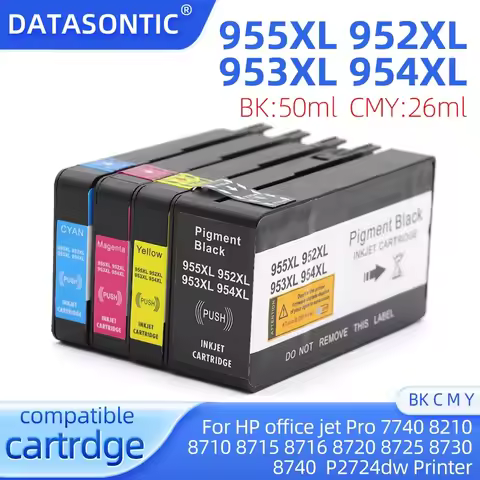 New 955 954 953 952 955XL 952XL 953XL 954XL Ink Cartridge for HP Officejet Pro 8715 8716 8725 P2724d