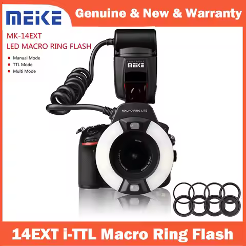 Meike 14EXT i-TTL Macro Ring Flash for Nikon D7100 D5200 D5100 D5000 D3200 Canon EOS 5D II III 6D 60