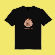 水豚 CAPYBARA 卡比巴拉 文創 衣服 T恤 黑T 童裝 純棉 吸濕排汗