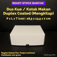 PUTIH Cake Box / NBK Rice Lunch Box 18,5 x 13,5 x 7 cm Duplex Coated (Thickness 310gram) Shiny White