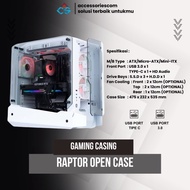 Atx RAPTOR OPEN CASE Gaming PC CASE Gaming PC White