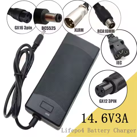 14.4 or 14.6V 3A Battery charger for 4S 3.2V 4series Lifepo4 Battery pack with 3A constant charging 