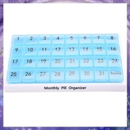 (Y W Z H)Monthly Pill Organizer 31 Compartments, 1 Per Day, 4 Week Full Month 31 Day Pill Organizer,
