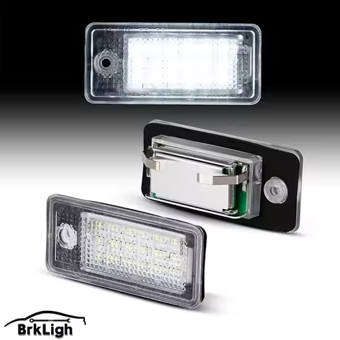 For Audi A6 C6 RS6 A4 B6 B7 S4 RS4 A3 8P Q7 4L A5 8F A8 D4 S8 2Pcs Error Free LED License Number Pla
