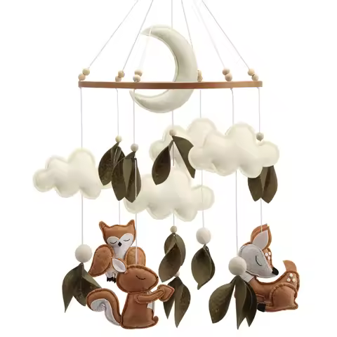 Woodland Baby Mobile Forest Animals Squirrel Owl Deer Nursery Decor Baby Crib Mobile