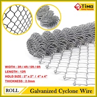 ﹍ ➽ ∽ (Per roll) Galvanized Cyclone Wire Farm Fence Wire Graden Fence Wire 12ft x 3ft / 4ft / 5ft /