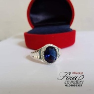 cincin perak lelaki,cincin silver lelaki pemata biru ,silver 925 original men ring ,silver 925 men ring blue sapphire