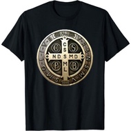 Newest St. Benedict Medal Saint Benedict Cross Catholic Christian T-Shirt