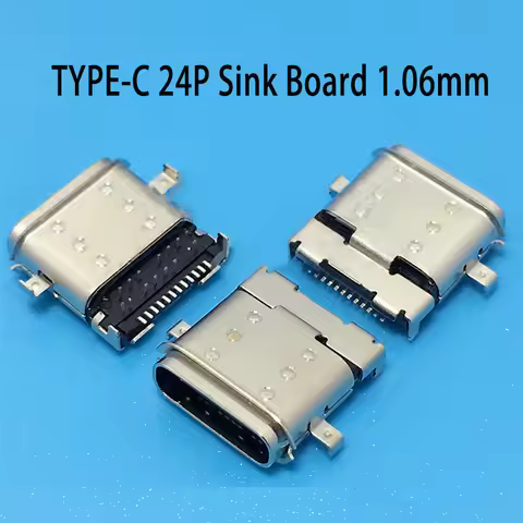 2-10PCS TYPE-C Waterproof 24P USB C Sinking Board 1.06mm IPX7 DIP+SMT Connector Female USB 3.1 Socke