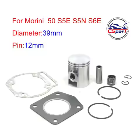 39MM 12MM Piston Ring Bearing Gasket Kit For Husky Boy Malaguiti Grizzly LEM 50CC AC Franco Morini S
