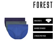 Forest Seluar Dalam Lelaki | (3 Pcs) Forest Mens Bamboo Spandex Mini Brief Underwear - FUD0160M
