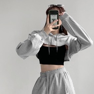 PURPOSE - Sexy Style Long Bolero Hoodie - Grey