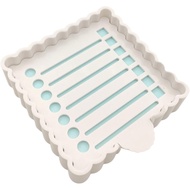 Sticky Notes Holder Cute with Stencil, Wavy Self-Stick Notepad Holder, Note Dispenser for Desk, Stic