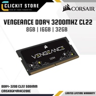 CORSAIR Vengeance DDR4 3200MHz CL22 SO-DIMM 8GB / 16GB / 32GB Laptop RAM - CMSX16GX4M1A3200C22