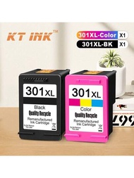 Kt Ink 301xl黑色和彩色hp 301xl墨水,適用於deskjet 1000 1010 1050 1510 1512 2050 2050a 2510 2540 3050,envy 4500 4502 4503 5530 5532 2620