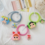 For Apple 30W 20W 18W fast charger protective cover Crybaby cute cartoon usb charging cable case