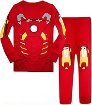 N'aix Little Boys Cotton Pajamas Kid`s Cartoon Sleepwears Pjs 2 Piece Set, Lim, 7 Years