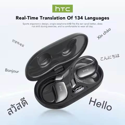 Open Ear Bluetooth Earphone HTC NE57 Original AI Simultaneous Translation Headphones HIFI Sound Qual